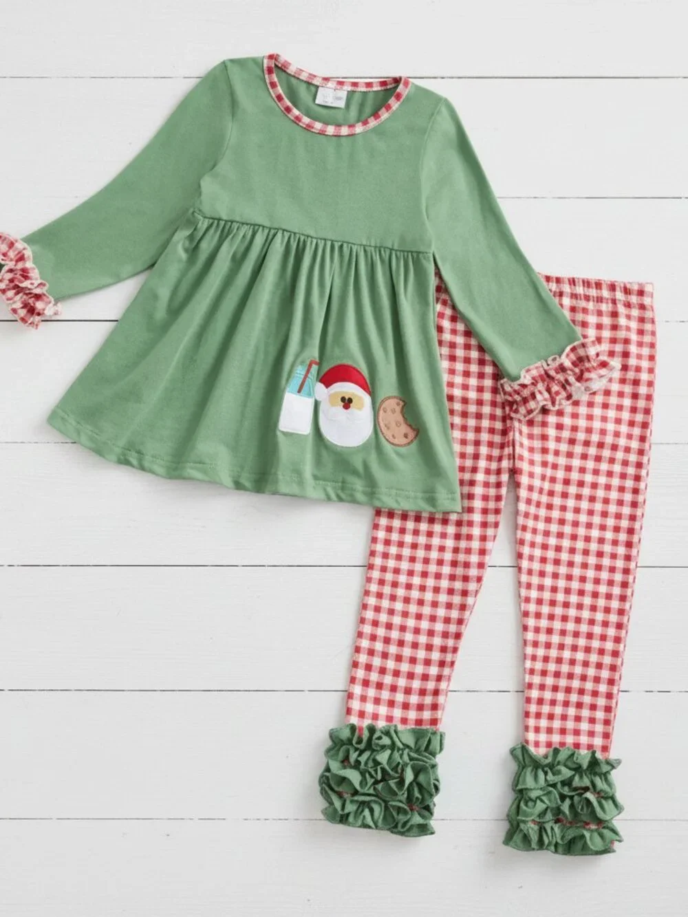 Cookies w/Santa Boutique Ruffle Outfit, Girls, holiday, Christmas, NWT